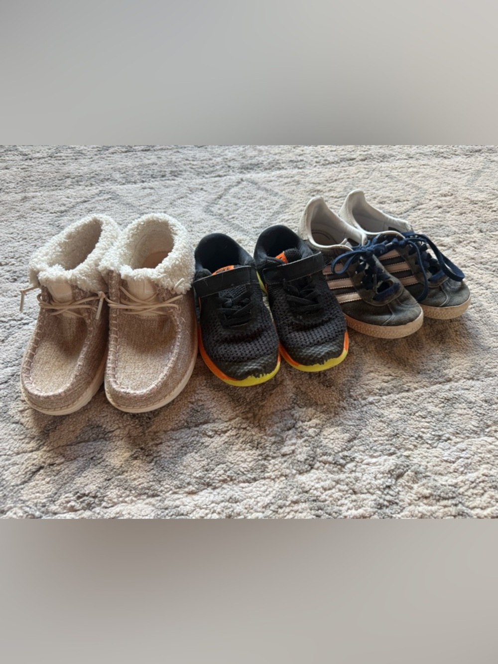 Lot of Hey Dudes, Nike and Adidas girl shoes